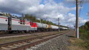 Электровоз ВЛ80с-299 с наливным поездом на перегоне Доскино - Игумново