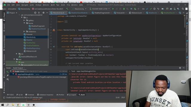 Thapelo building an Android Weather App | Coding Assessment | #SouthAfrica #SoftwareEngineer