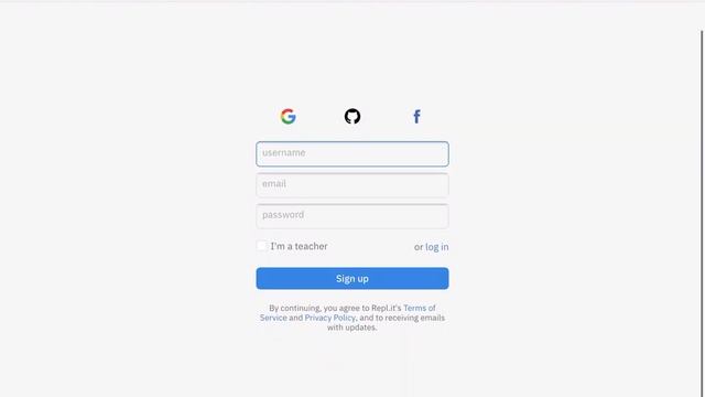 Порядок регистрации на Replit.com