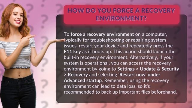 How do you force a recovery environment?