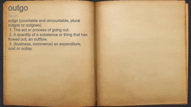 What does outgo mean?