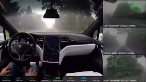 Автопилот Тесла 3 в работе