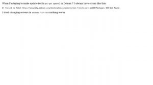 Errors when trying to update Debian 7 APT Cache