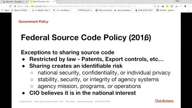 Best practices for Open Sourcing Government Code