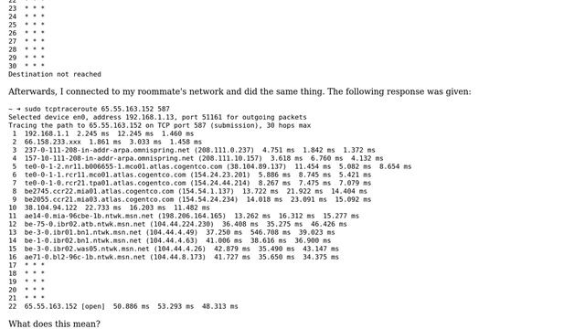 tcptraceroute stops at second hop смотреть онлайн