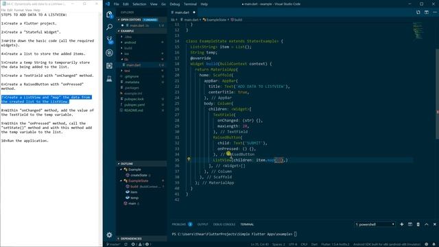 Dynamically add data to a ListView| FLUTTER | ANDROID STUDIO