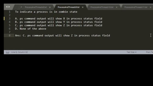 A technical question on identifying a zombie process in linux