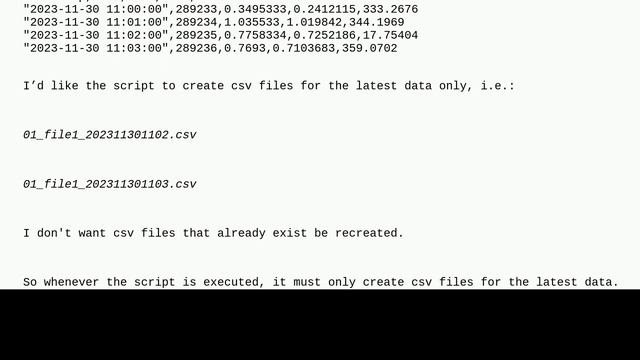 Unix: Create new CSV files based on latest timestamp data смотреть онлайн