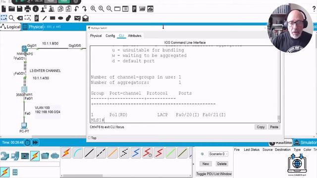 Layer 3 EtherChannel SVI VLAN + Routing Lab - #17 смотреть онлайн