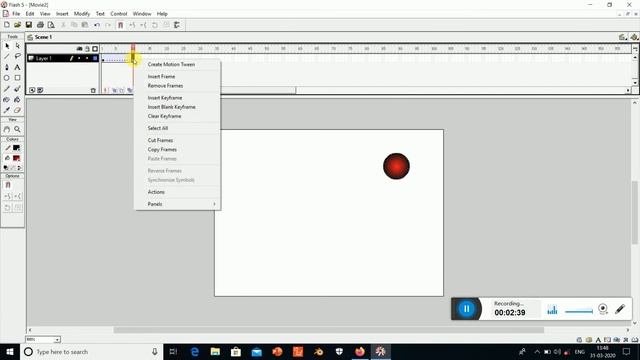 MACROMEDIA FLASH.moving ball Hindi tutorial смотреть онлайн