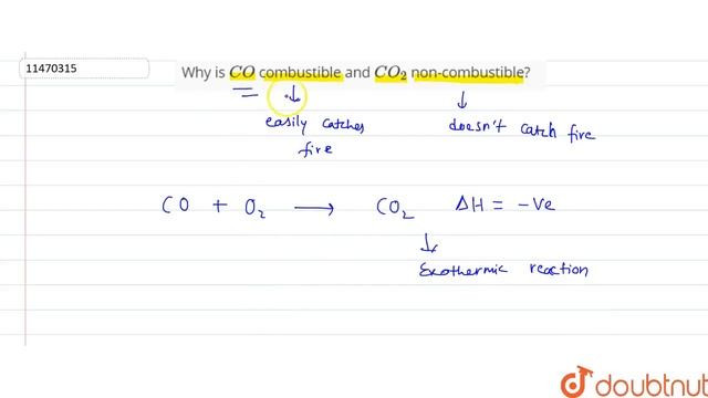 Why is CO combustible andCO_2 non-combustable?  11  APPENDIX - INORGANIC VOLUME 1  CHEMISTR...