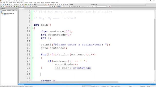 C Programming Example: How to Find how many words are in a string || Must Watch