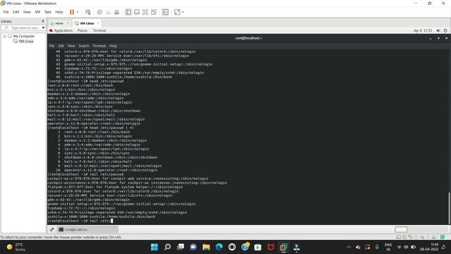 linux (Red hat linux) 2023) Head & Tail Command