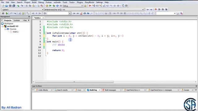 C Program:  String Palindrome Example, Method # 2  -   English  ||  Must watch