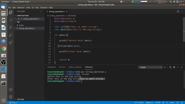String Concatenation in C | strcat