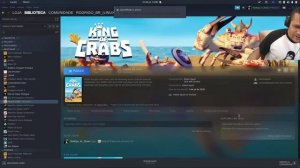 King of Crabs online free-to-play rodando no linux ubuntu 20.04 através da steam com proton 5.0-9