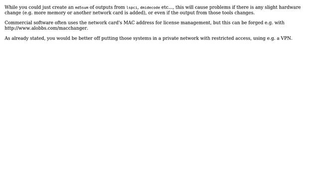 Unix & Linux: Generate a key (number?) based on part of the machine's hardware components смотреть онлайн