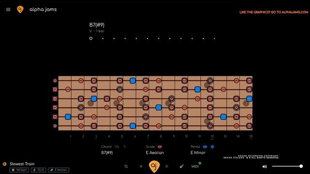 Slowest Train.... Heavy Minor Blues Jam _ Guitar Backing Track (E Minor _ 166 BPM)