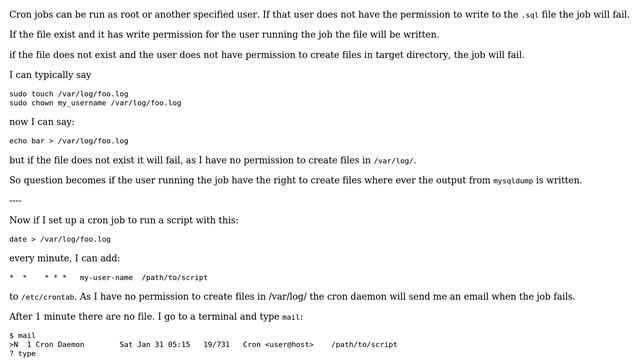 Unix & Linux: Crontabbed shell script not able to create/write to a file смотреть онлайн
