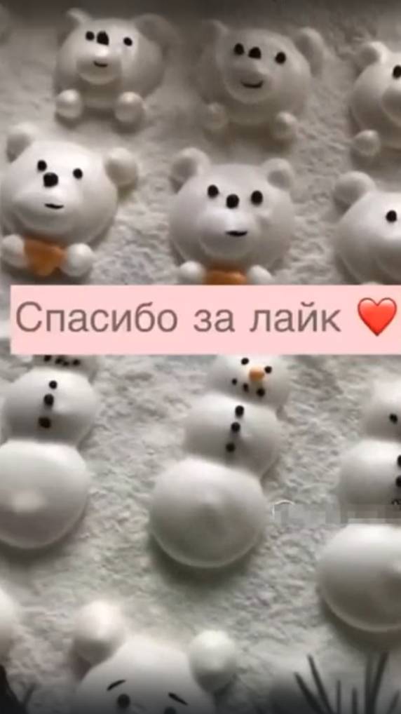 Мини МК Медвежата 🐻❄️ и снеговики ⛄️ из маршмеллоу!