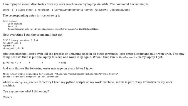 Unix & Linux: Using sshfs freezes all terminals смотреть онлайн