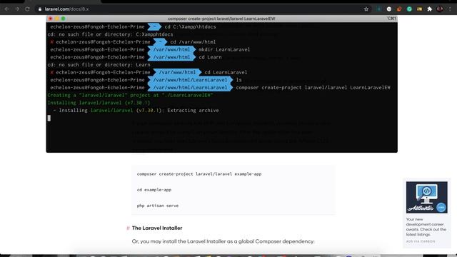 E3 - Installing a new Laravel project | Learn Laravel the EASY way