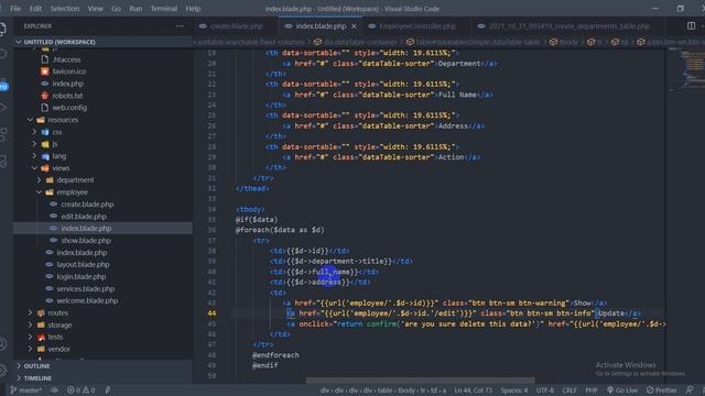 Employee Management Project in Laravel #19 delete employee data