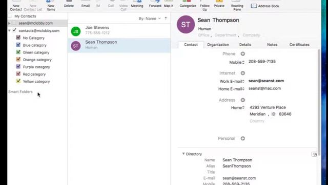 Manually adding a contact to an Account in Outlook for Mac смотреть онлайн