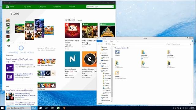 Windows 10 Build 9901 - Cortana / New Taskbar and More смотреть онлайн