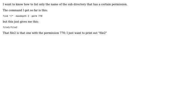 List just the filenames (not directory structure) of files with a certain permission only in sub... смотреть онлайн