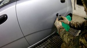 Шевроле  Авео: Выпрямление вмятин на кузове автомобиля с помощью PDR.