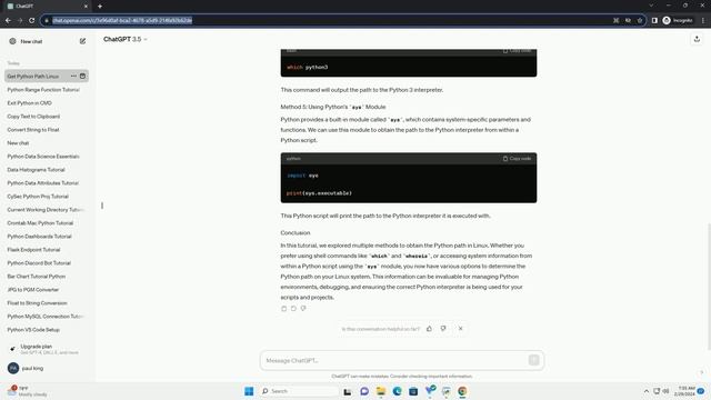 how to get python path in linux