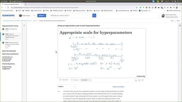 Hyperparameters tuning process