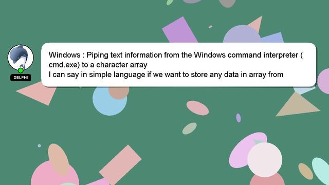Windows : Piping Text Information From The Windows Command Interpreter (cmd.exe) To A Character Arr