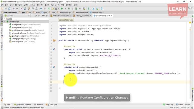 #Android App Development Tutorial in Hindi-23-Runtime Configuration Changes-Learn with Milind-हिंदी