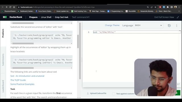 'Sed' command #1 | Hacker Rank Bash Problem solving #linux #opensource #bash #bashscripting