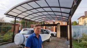 Навес 6х6 из поликарбоната. Отзыв клиента NAVESOFF. Как сделать навес на два автомобиля?