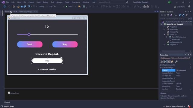 C# Beginner Project: Code a Modern Autoclicker - tutorial Part 2!