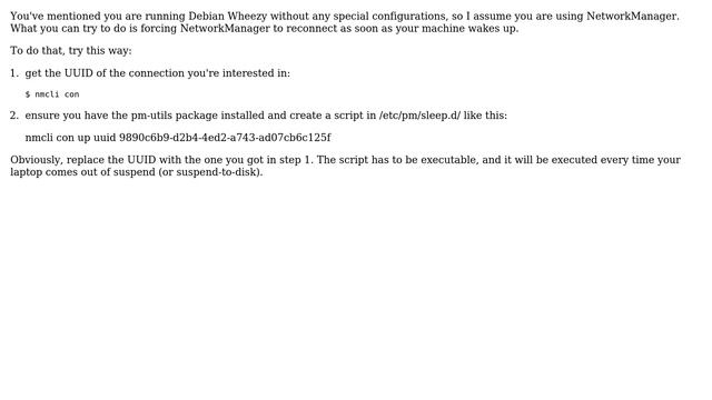 Wifi scan interval in Debian Wheezy, reconnect after sleep (4 Solutions!!) смотреть онлайн