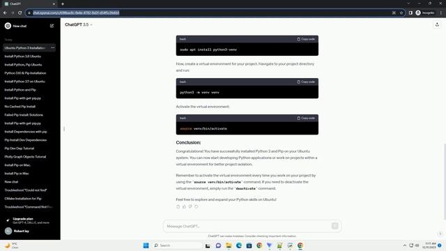 ubuntu install python 3 and pip