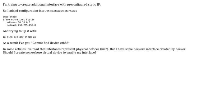 Unix & Linux: Interface creation via iproute2 resulted to "Cannot find device" error смотреть онлайн