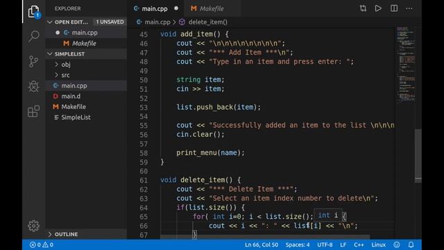 C++ Tutorial for Beginners #4: For Loops & Vectors using Visual Studio Code | (Linux)