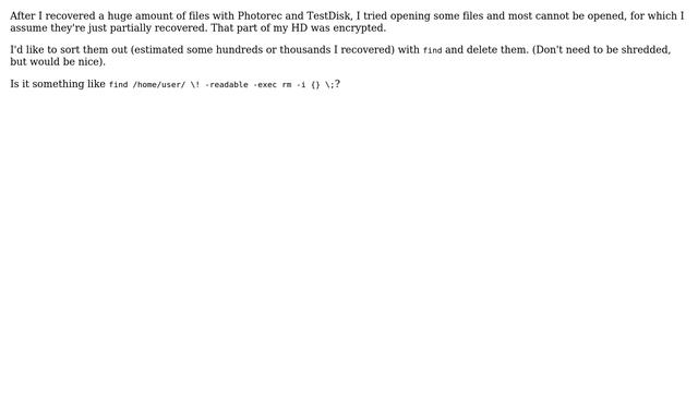 Unix & Linux: How to use find for finding and deleting corrupted files? смотреть онлайн