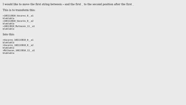 Unix & Linux: Change the position of string in line смотреть онлайн