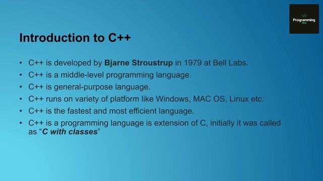 Introduction to C++ | C++ Tutorials for Beginners | Object Oriented Programming Language | CPP