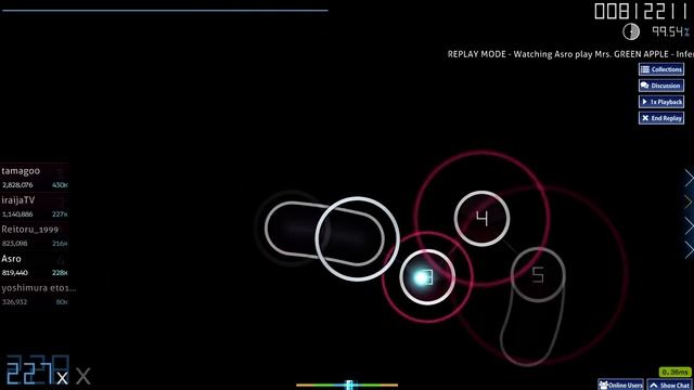 Mrs. GREEN APPLE - Inferno (TV Size) [Insane] acc.99.52% #osu #音ゲー #ppy #Sランク смотреть онлайн