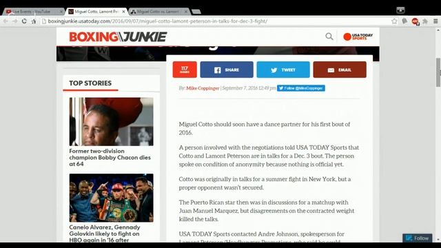 NEGOTIATIONS! MIGUEL COTTO VS LAMONT PETERSON DECEMBER 3 2016 смотреть онлайн