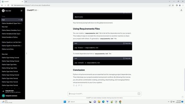 python virtual environment in linux