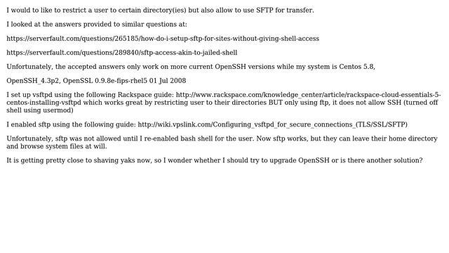 DevOps & SysAdmins: Setup SFTP vsftpd on Centos 5 with chroot