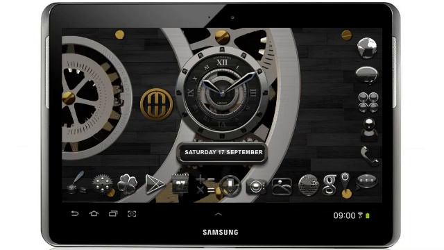clock widget Ebony (new android apps 2013,clock widget live wallpaper 2013) GO Launcher EX theme смотреть онлайн